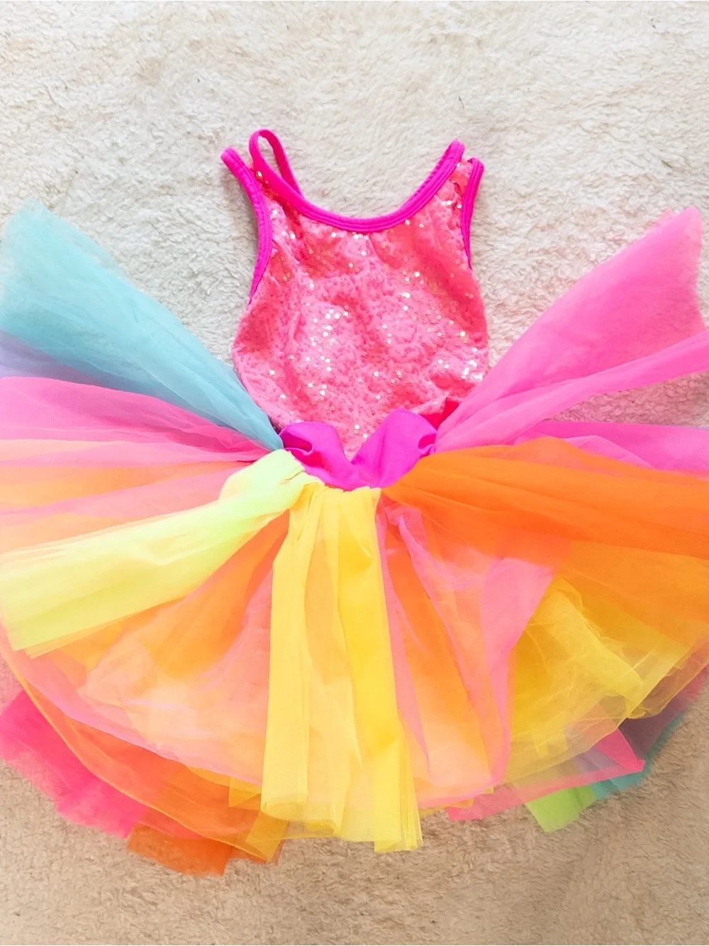 Revolution Dancewear Rainbow Tutu Dance Costume Child Medium MC Sequins